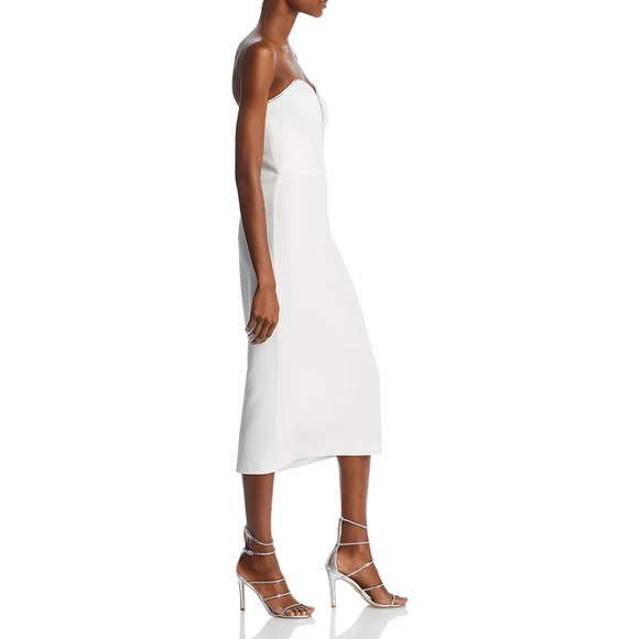 AQUA Rhinestone Embellished Strapless Crepe Midi Dress Size 6 NWT - Picture 3 of 9